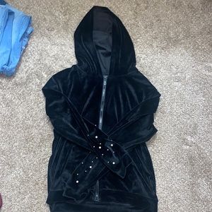 Black zip up with pearls